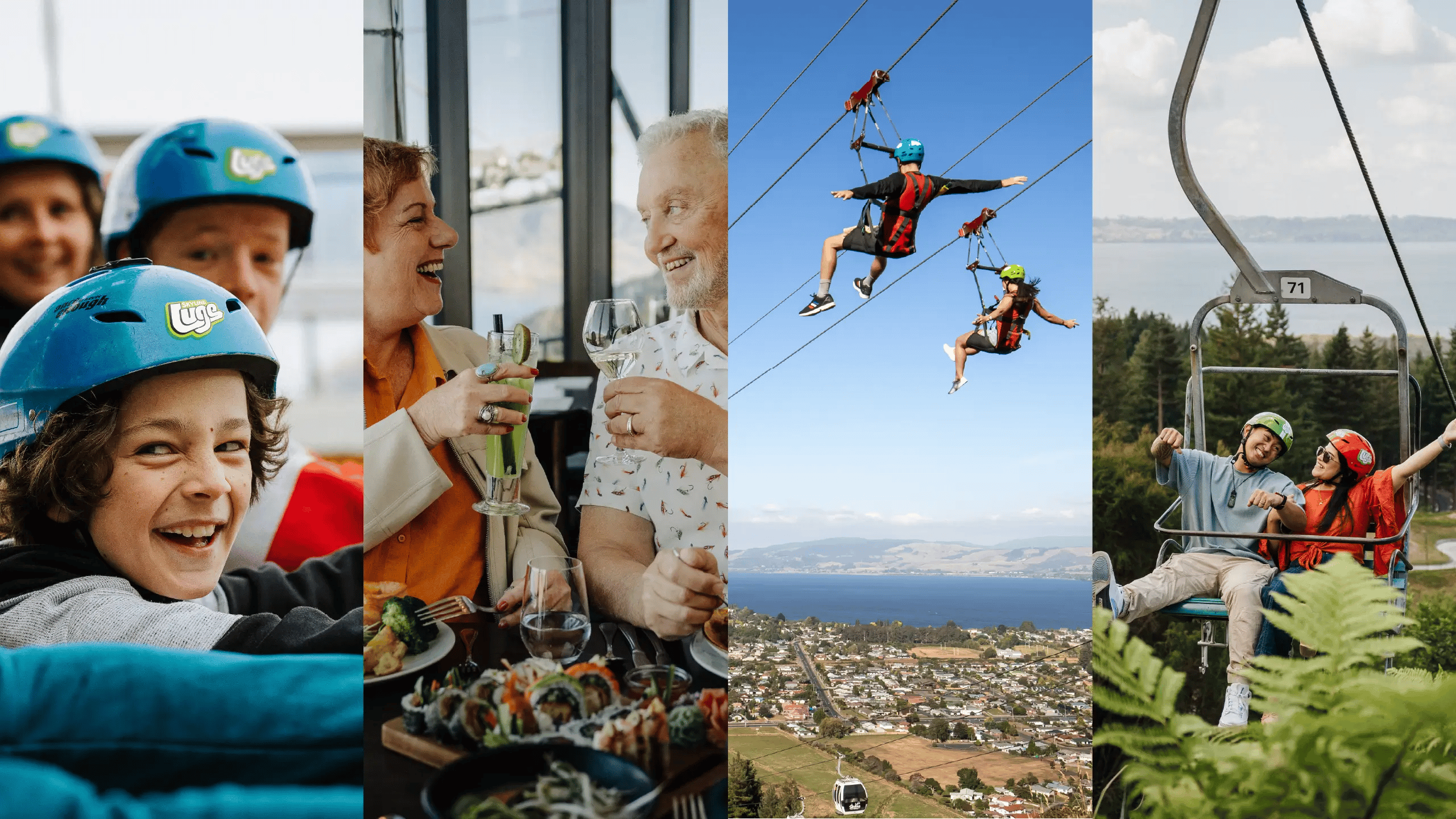 A montage image of key experiences at Skyline Rotorua.