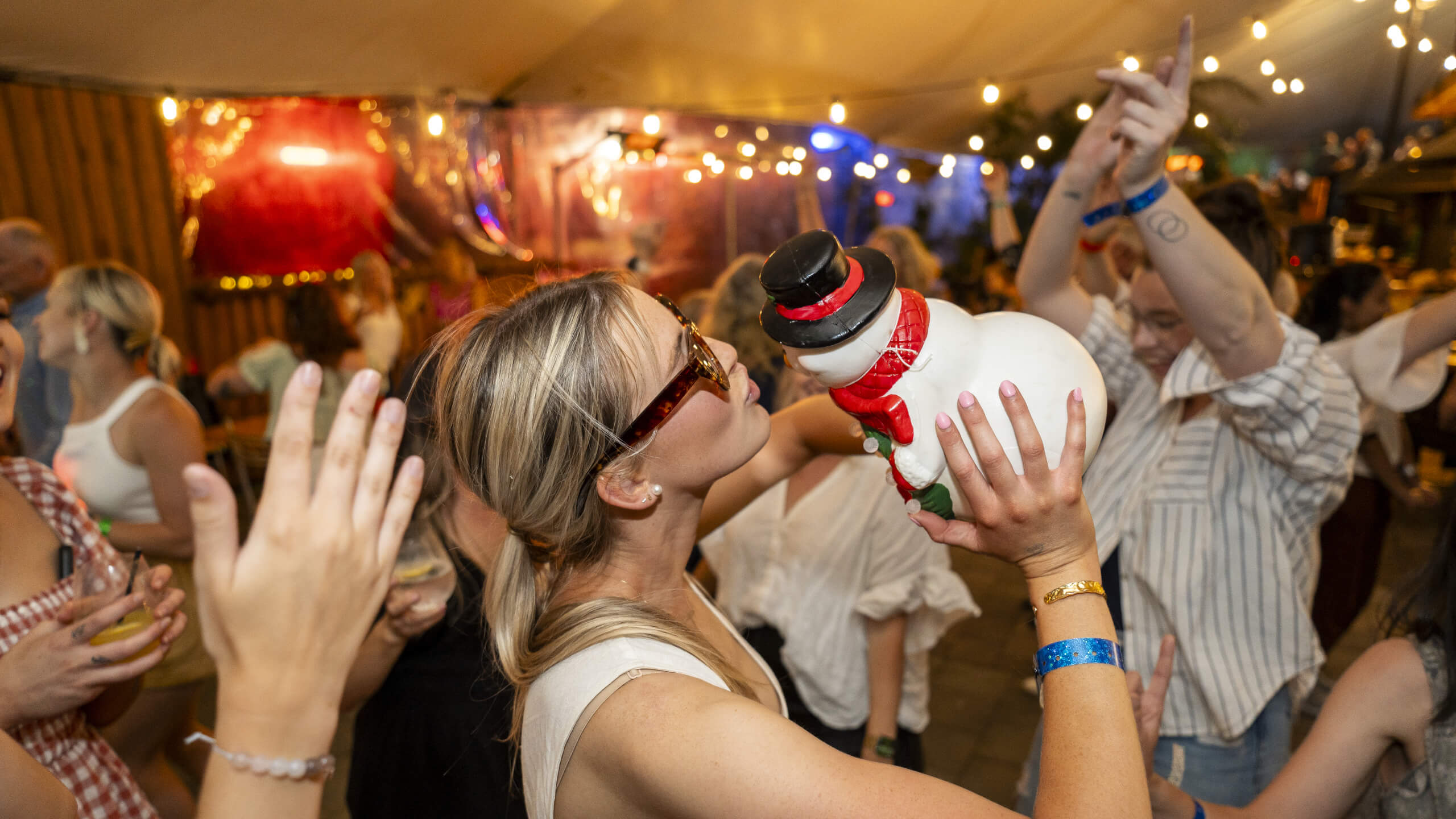 Guests enjoying lively atmosphere at Skyline Rotorua Christmas function