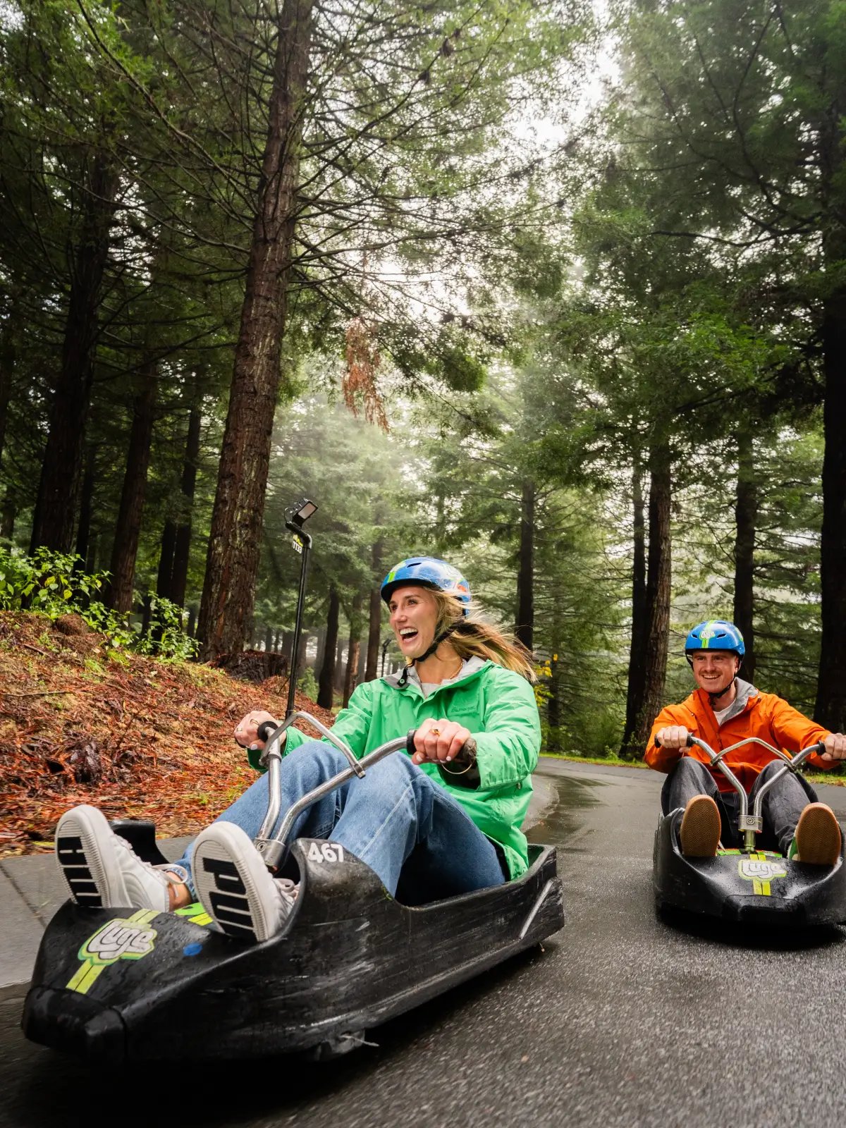 Annual Pass members enjoying the Skyline Rotorua Luge, one of the exclusive member benefits available with a Gondola Annual Pass.