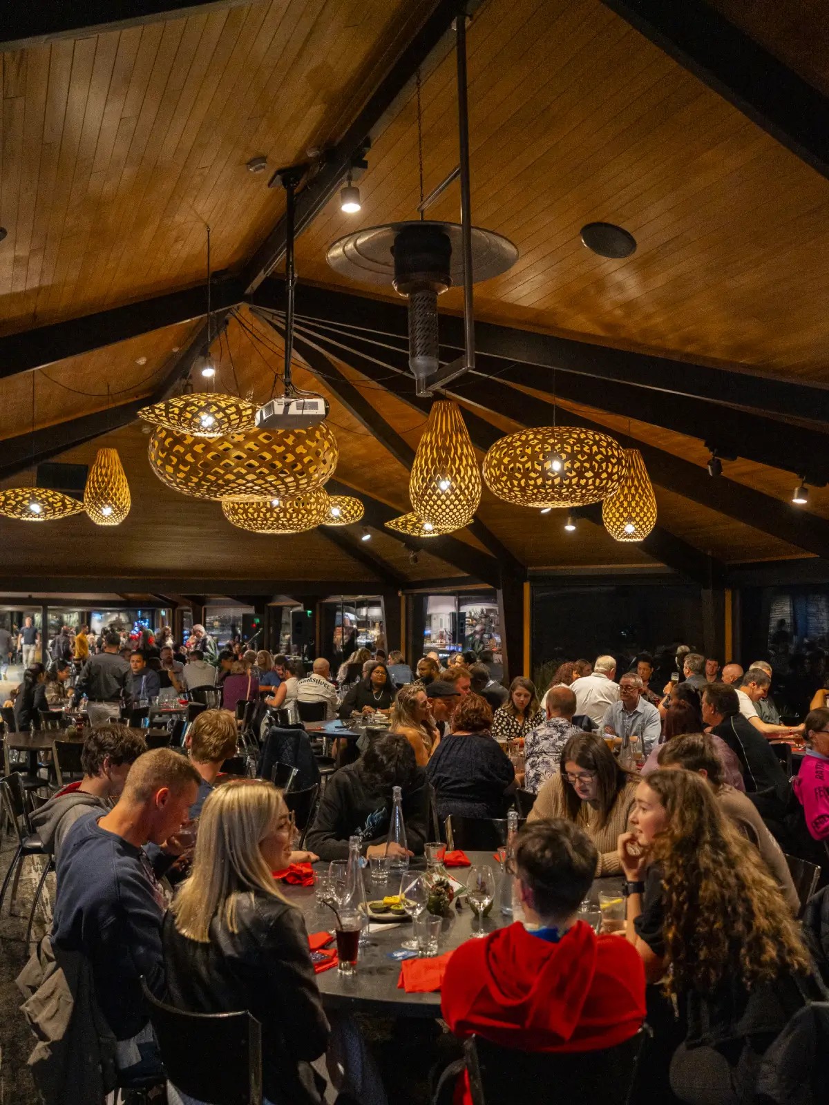 Guests enjoying a Christmas function dinner at Skyline Rotorua Stratosfare Restaurant
