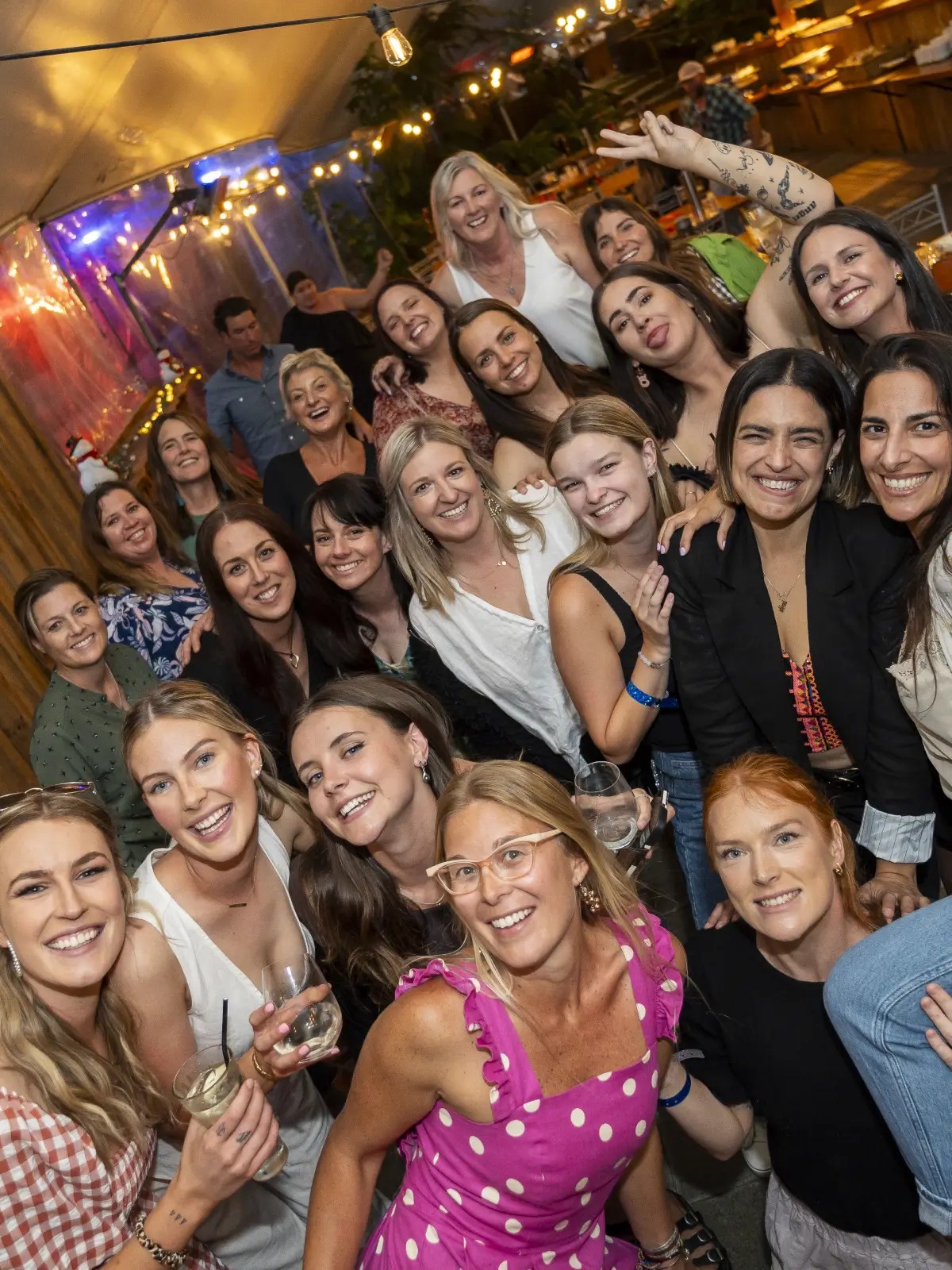 Group of guests celebrating a Christmas function at Skyline Rotorua event venue