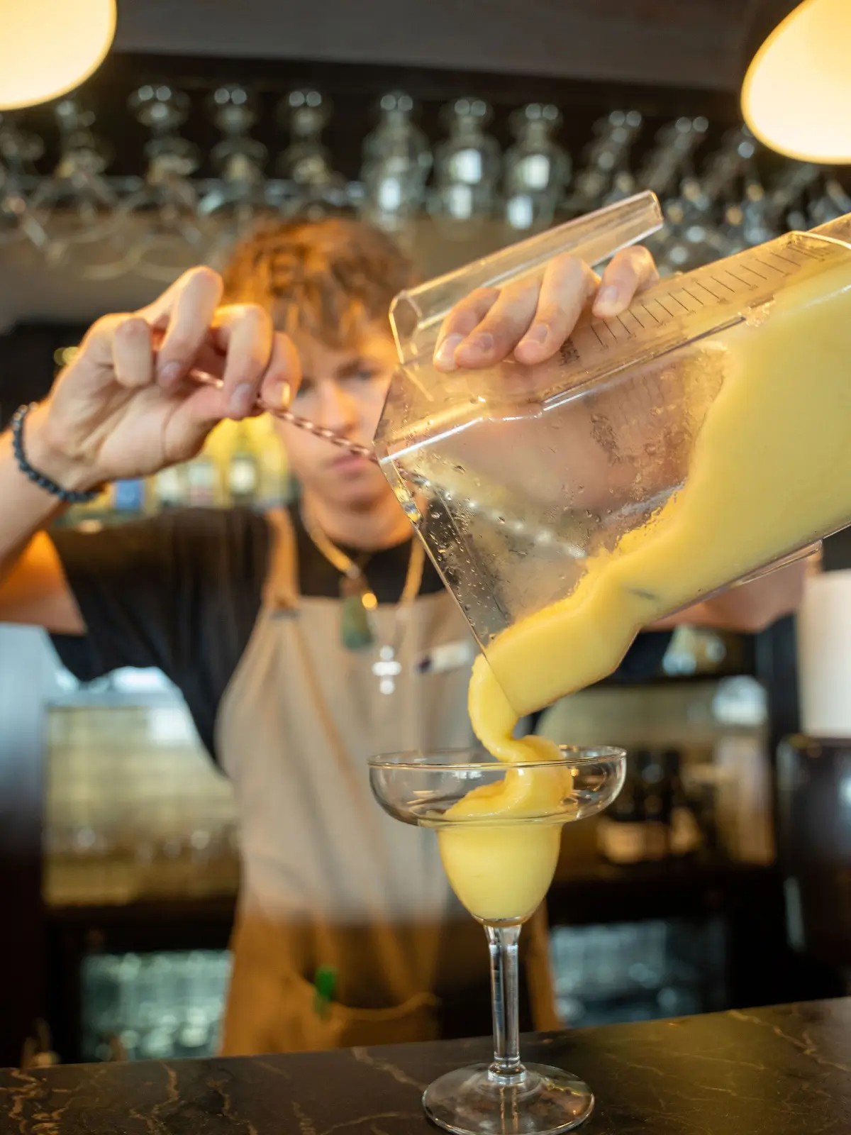Bartender preparing a cocktail at a Christmas function at Skyline Rotorua