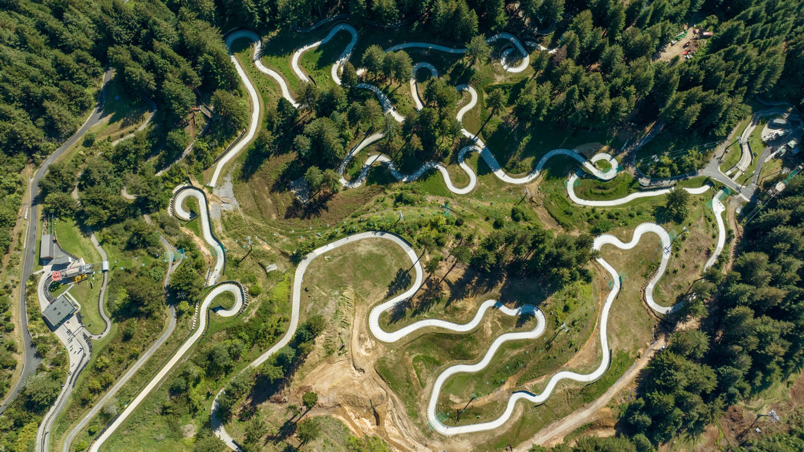 Aerial view of Rotorua Luge Track